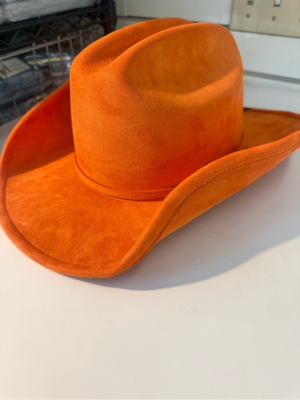 New Orange Suede Cowboy Hat | Western Festival Hat | Rodeo Cowgirl Statement Hat
